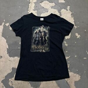 Black Hobbit movie promo t-shirt womens size large
